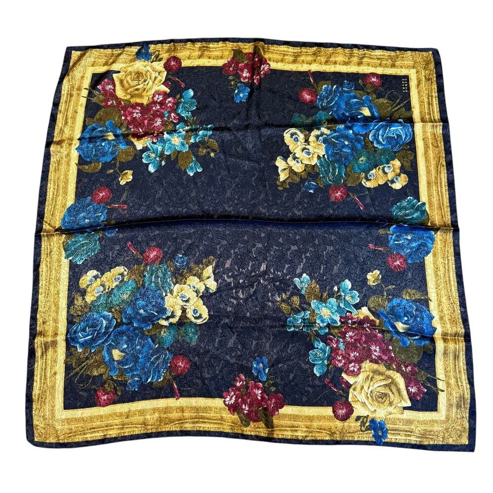 Liz Claiborne Crazy Horse Floral Scarf 1990s Lacey Flowers Vintage w/ Tags